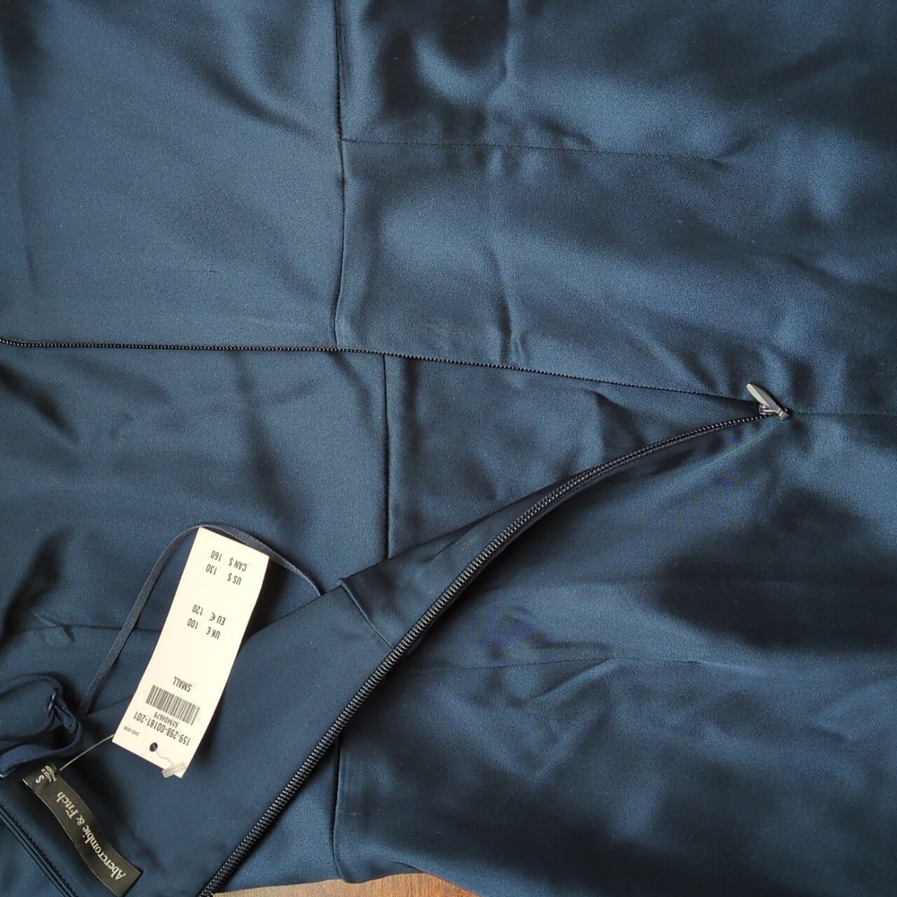 Abercrombie And Fitch Satin Maxi Dress In Navy Size S - Picture 8 of 13